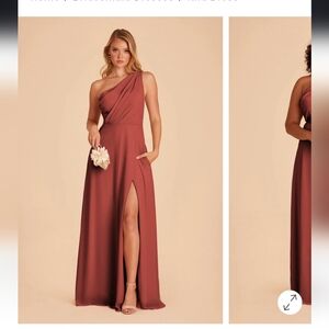Birdy Gret Elegant One-Shoulder Spice Color Dress